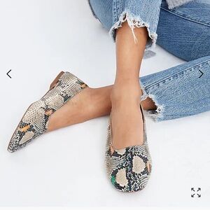Madewell The Cory Flat in Snake Embossed Leather